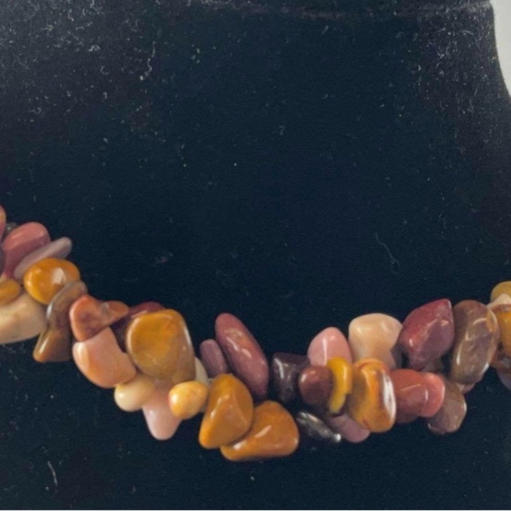 Multicolor Gem Stone Beaded Necklace 20” - Picture 3 of 6